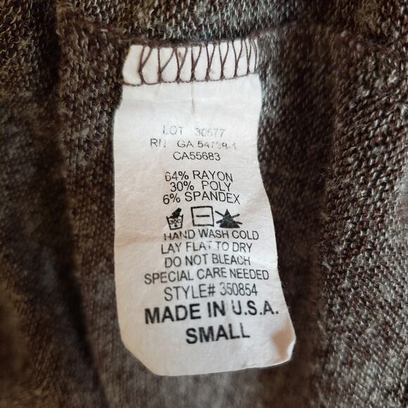 Nally & Millie Women's Heather Brown Long Sleeve Shirt Scoop Neck Small - Picture 4 of 6